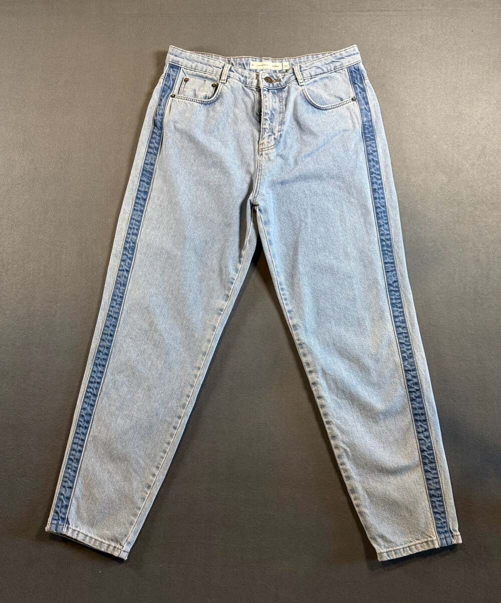 Subdued Boyfriend Fit Jeans Size 30 Light Wash Side Stripe Denim